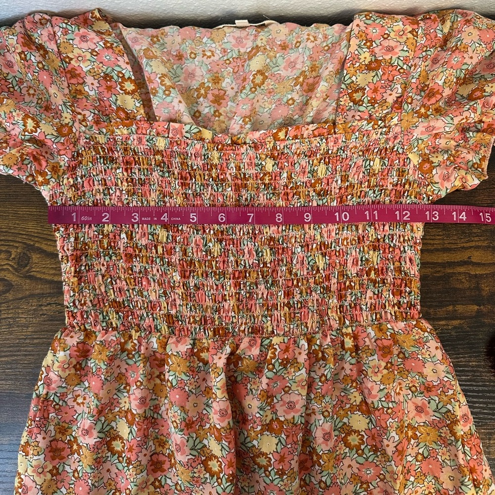 Blush floral square neck dress - Picture 5 of 7